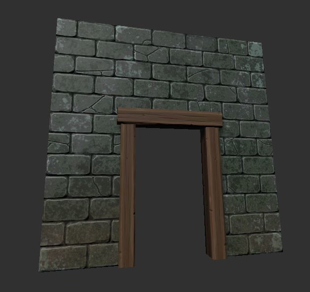 with alternate stone wall texture