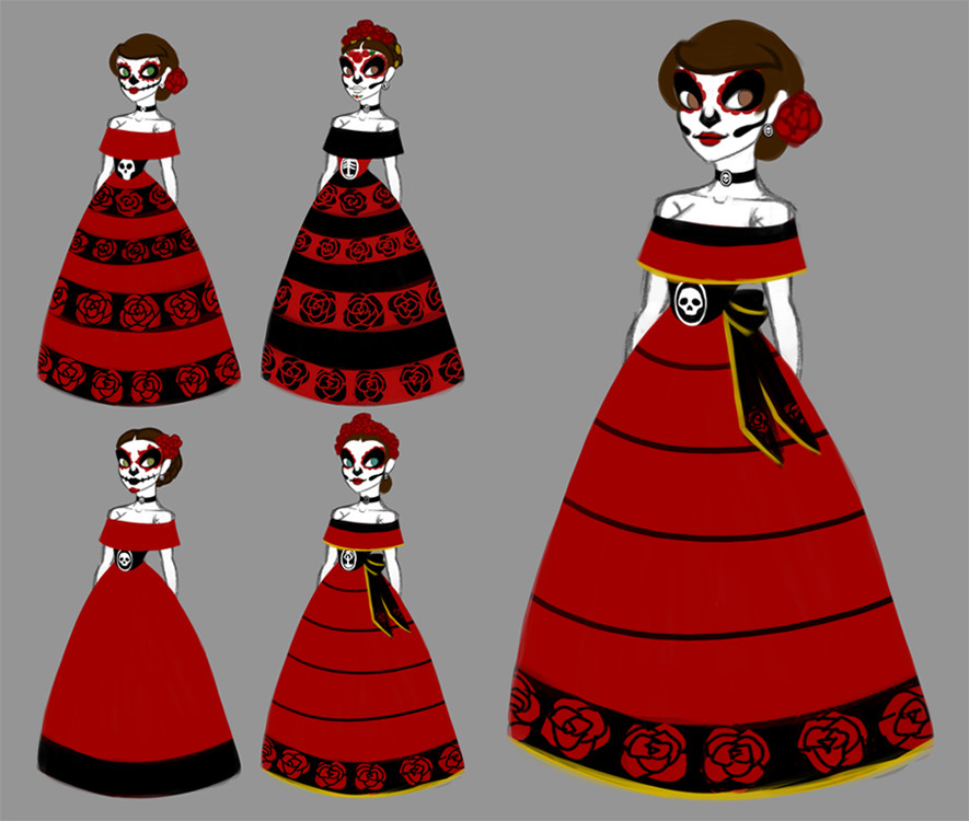 Day of the dead shop red dress