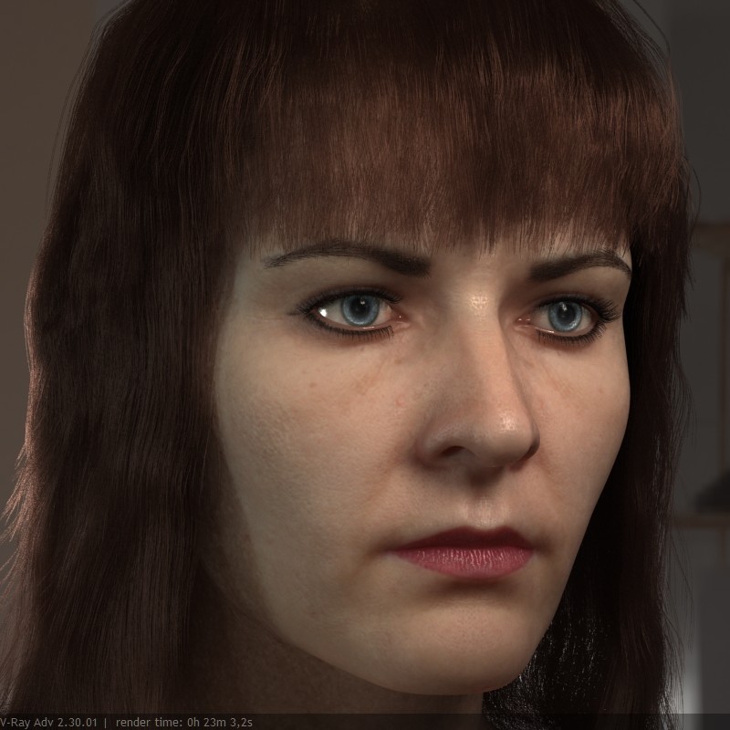 Artstation The 3d Model Realistic Female Head Stephan Plotnicov