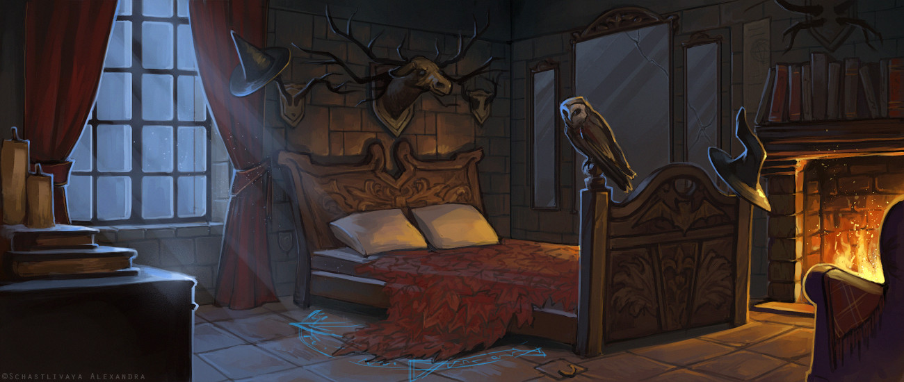artstation - witch's bedroom, alexandra schastlivaya