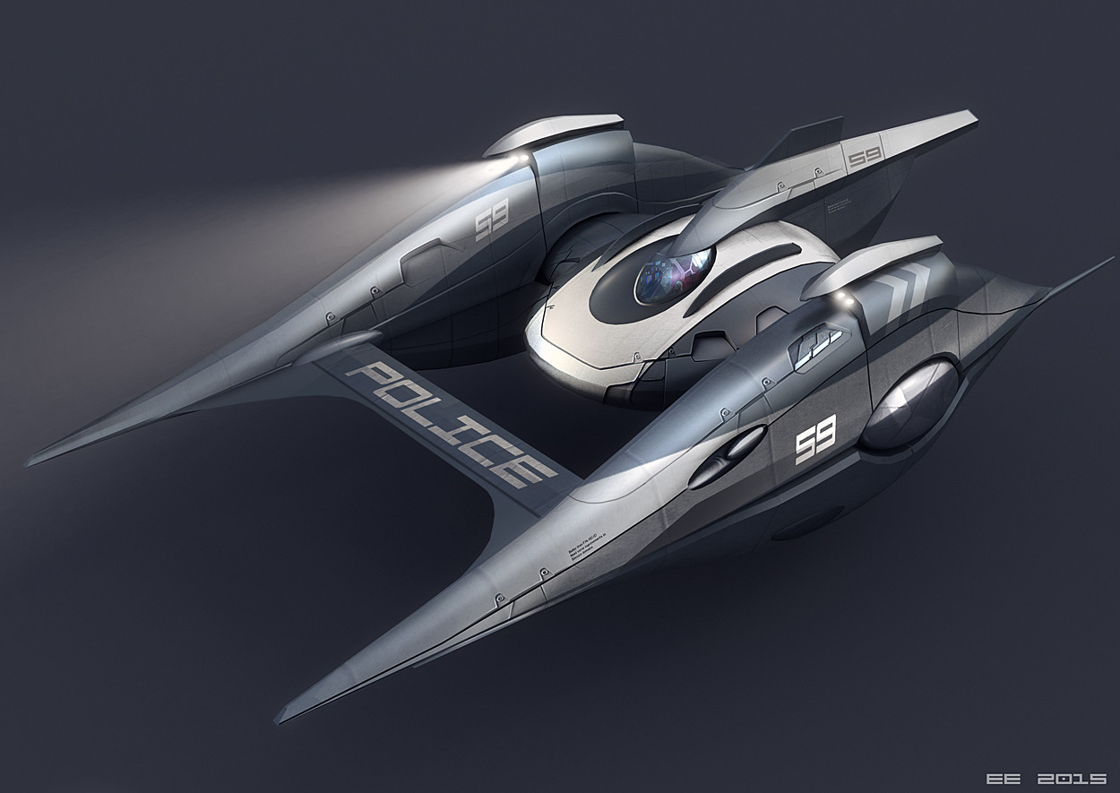 ArtStation - Spaceship concept design - police vehicle 