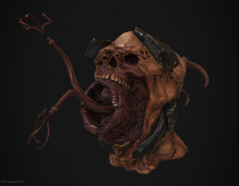 Artstation Flood Infected Head Helmet For Halo 2