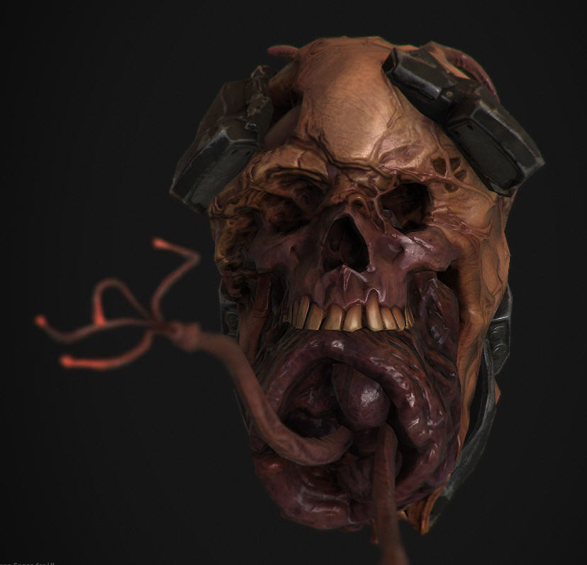 Artstation Flood Infected Head Helmet For Halo 2