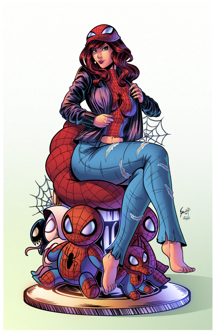 Fanart of Mary Jane / Spiderman. and spider Gwen , in collaboration with J-...
