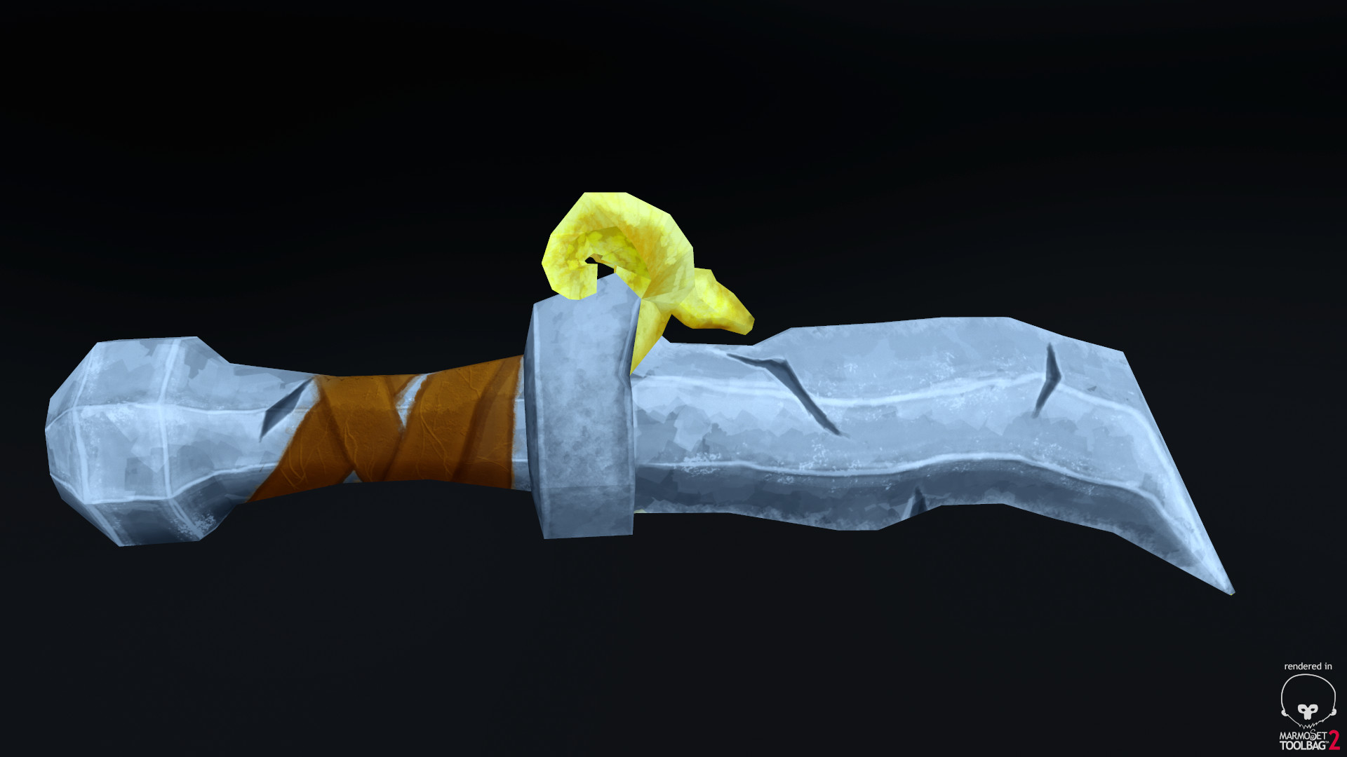Rachael Berkman - Handpainted Ram Dagger Low Poly