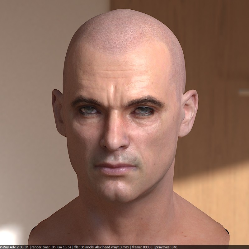 Artstation 3d Model Human Head Low Poly Stephan Plotnicov