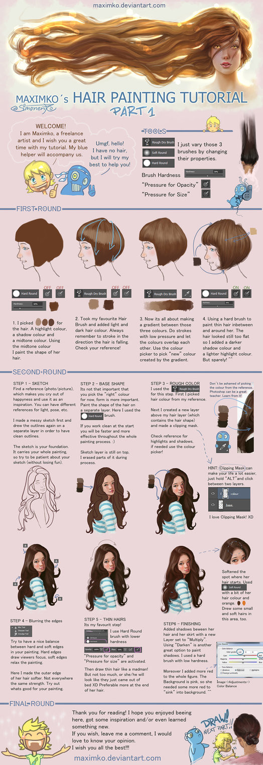 Artstation Digital Hair Painting Tutorial Maxim Simonenko