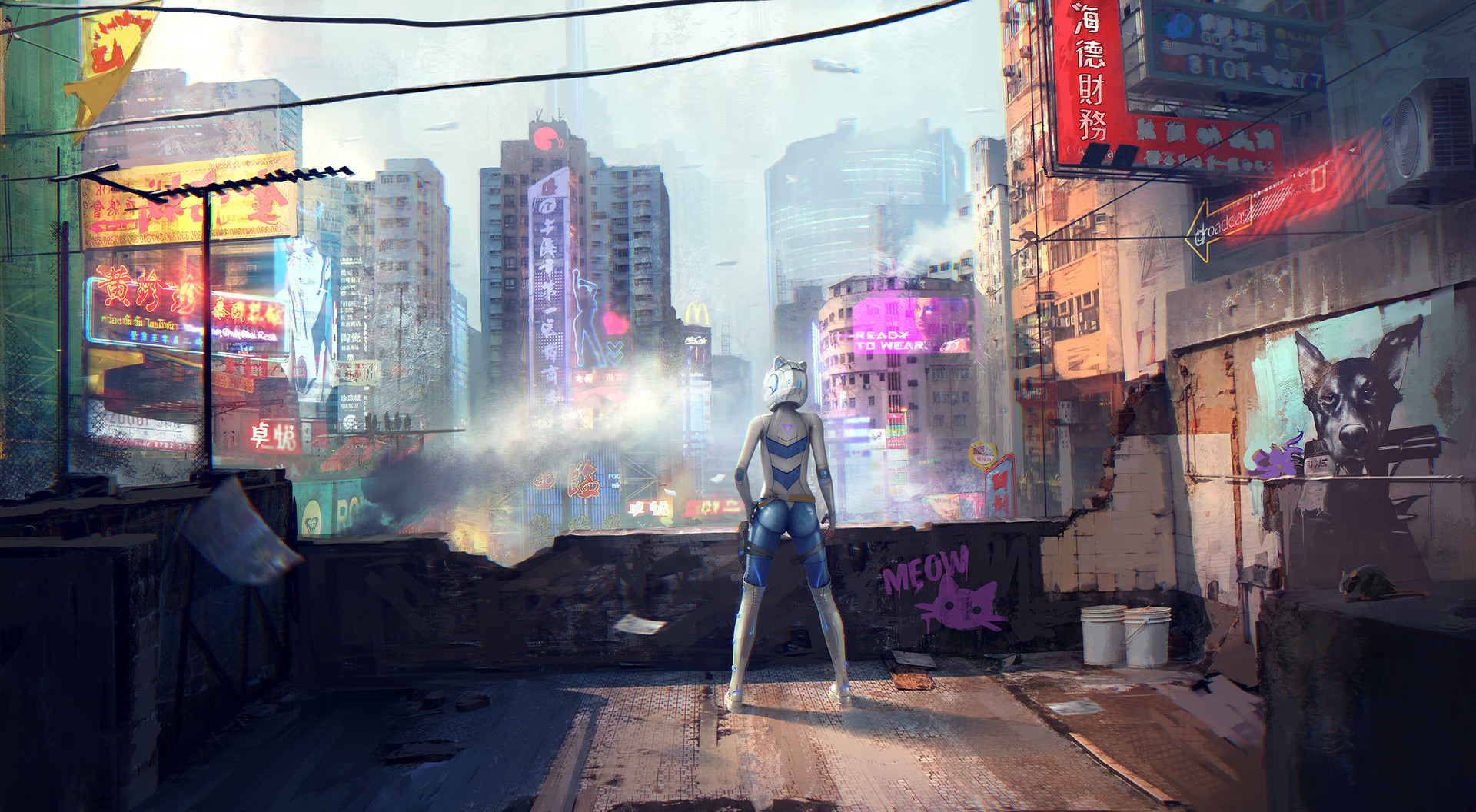 ArtStation - Hong Kong Street. Meow Patrol)
