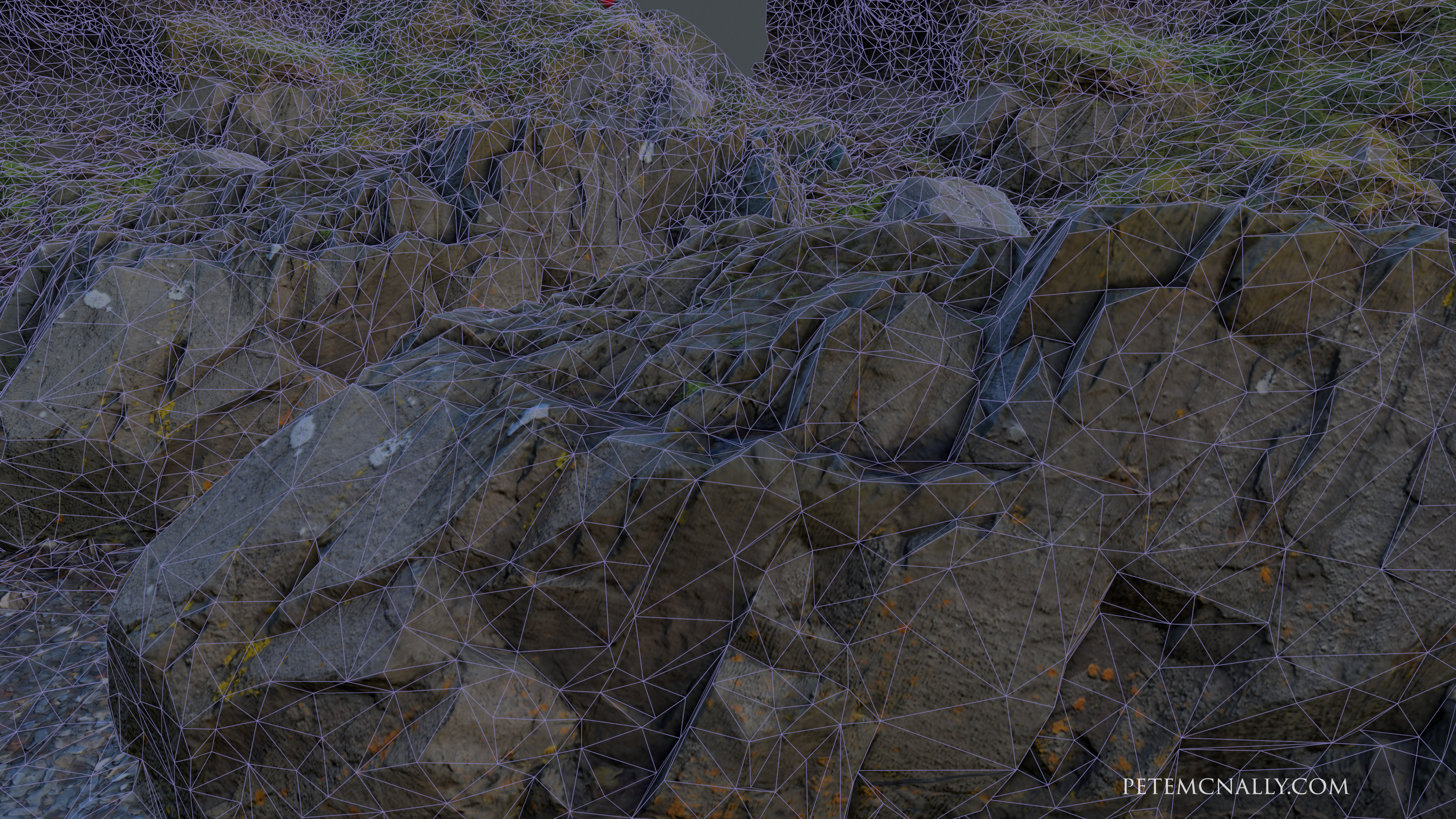 Wireframe, rendered in real-time in Marmoset Toolbag 2