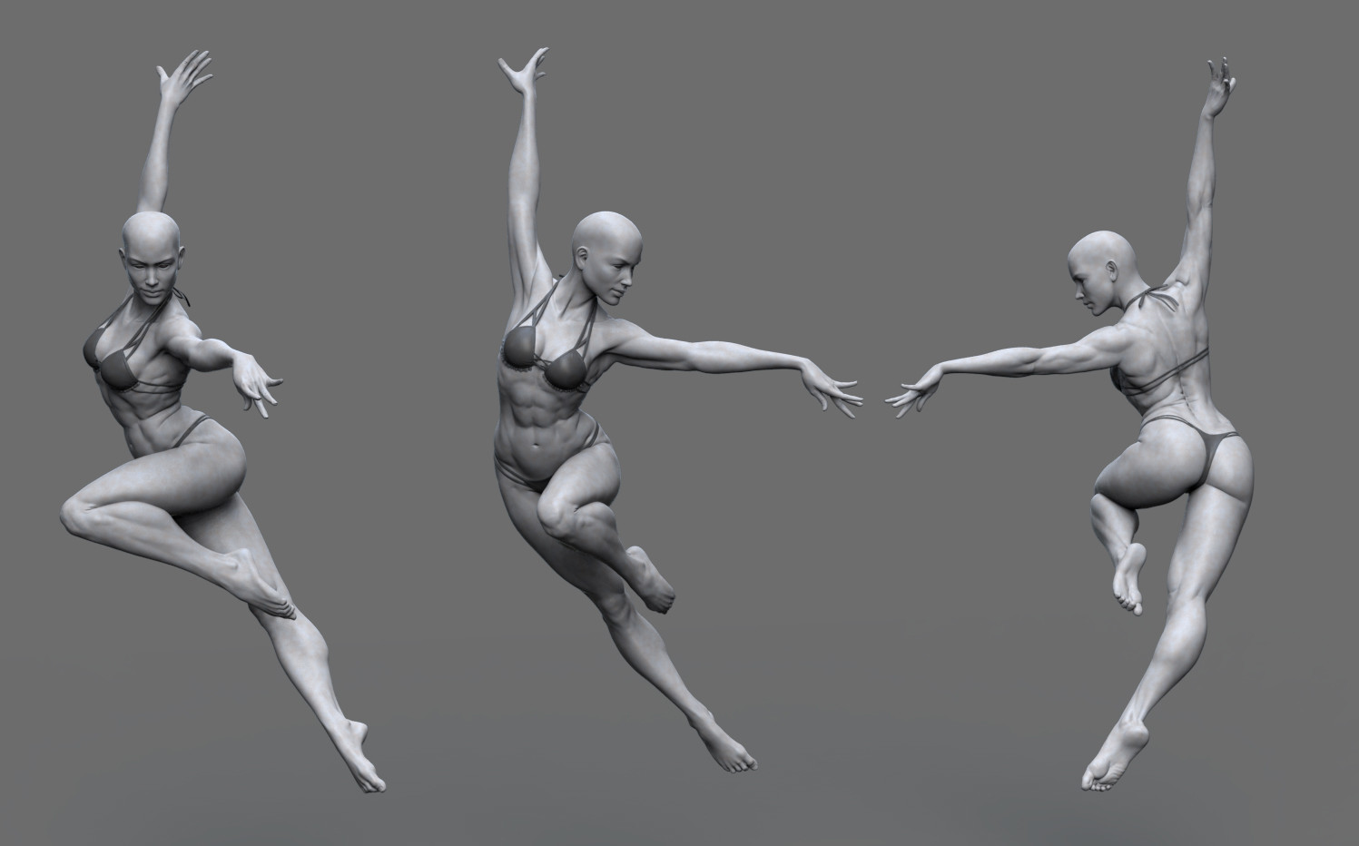 Anatomy studies in dynamic pose. 
