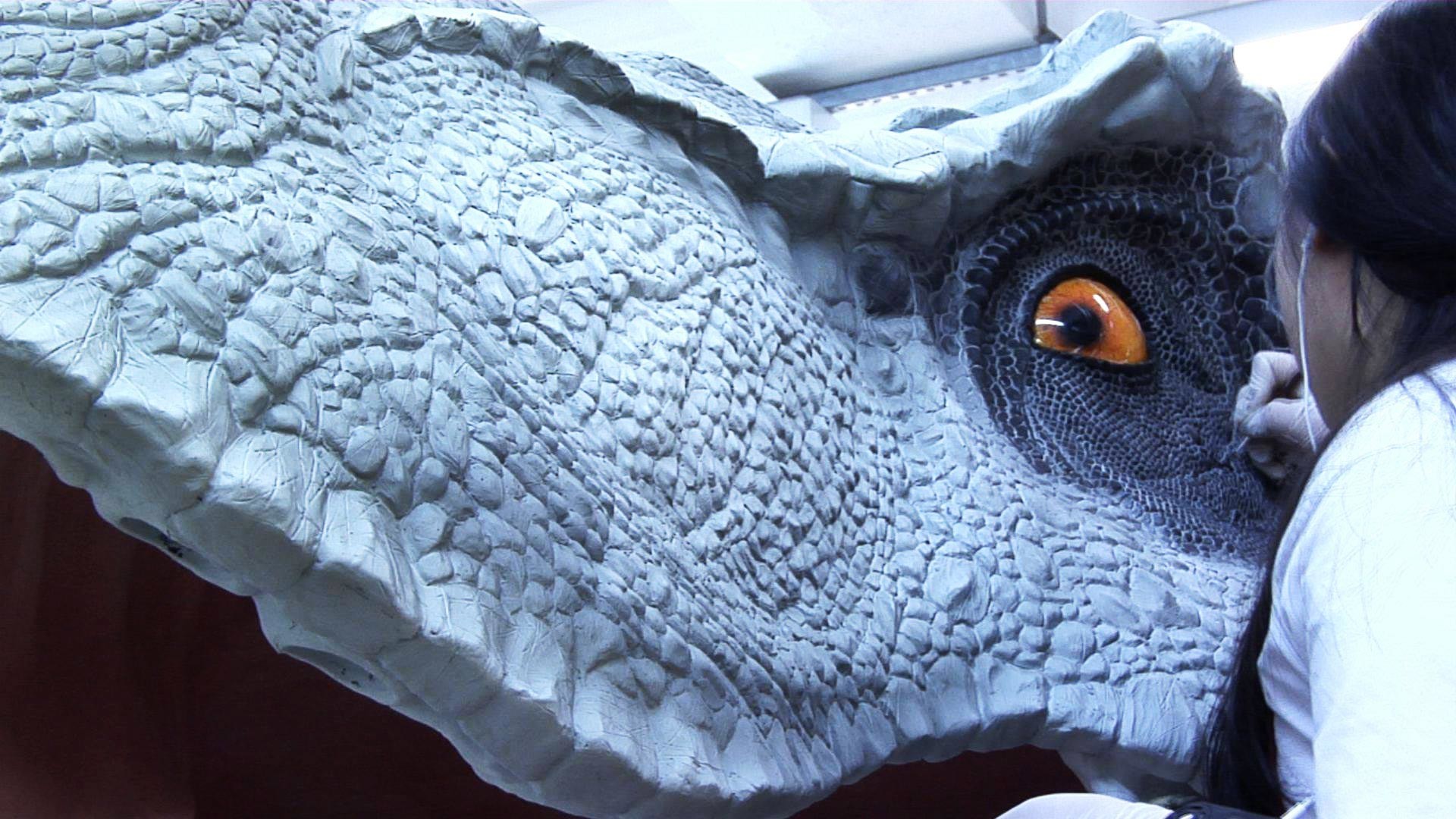 t rex with fins on head