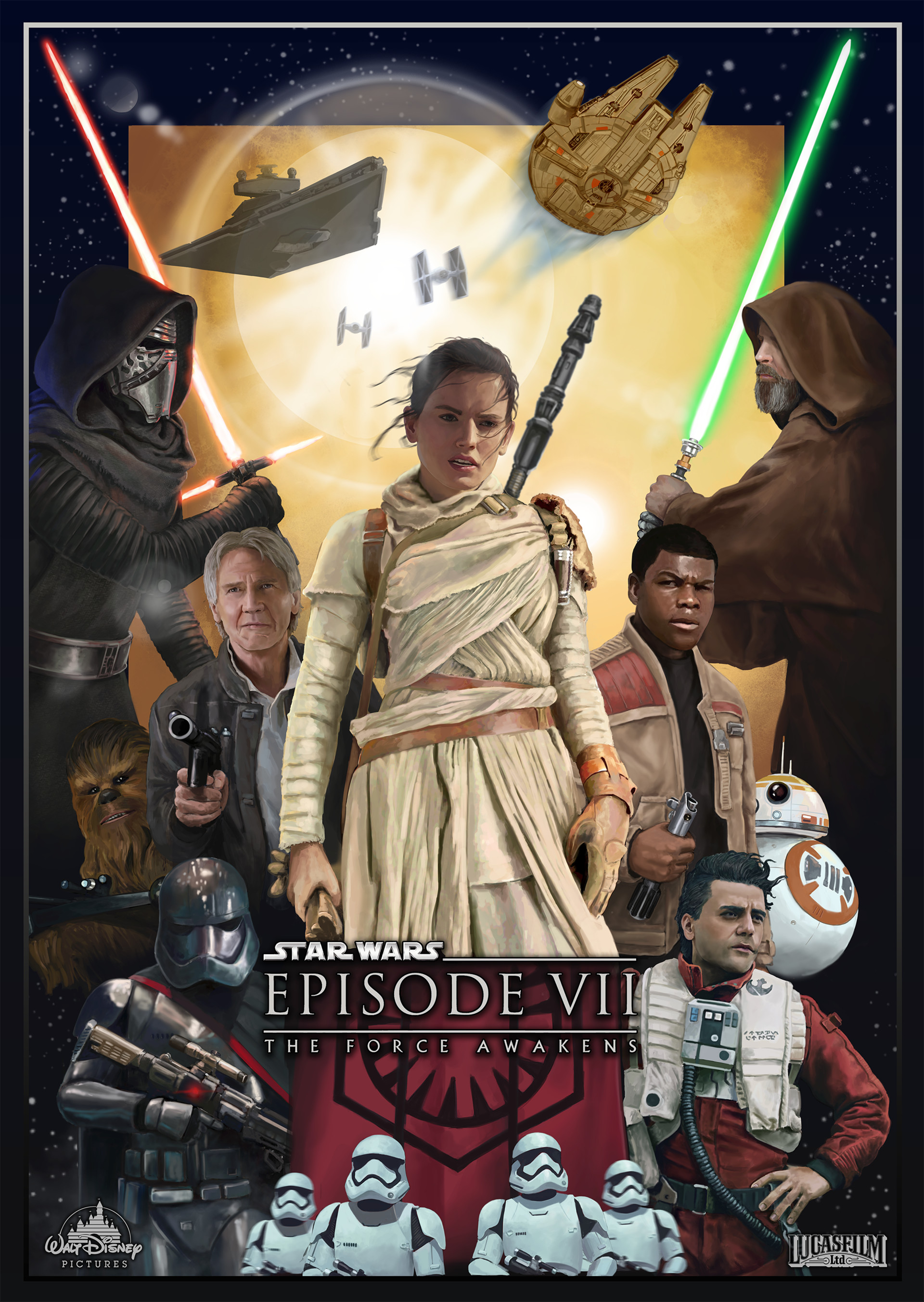 - Star The Force Awakens fanart poster