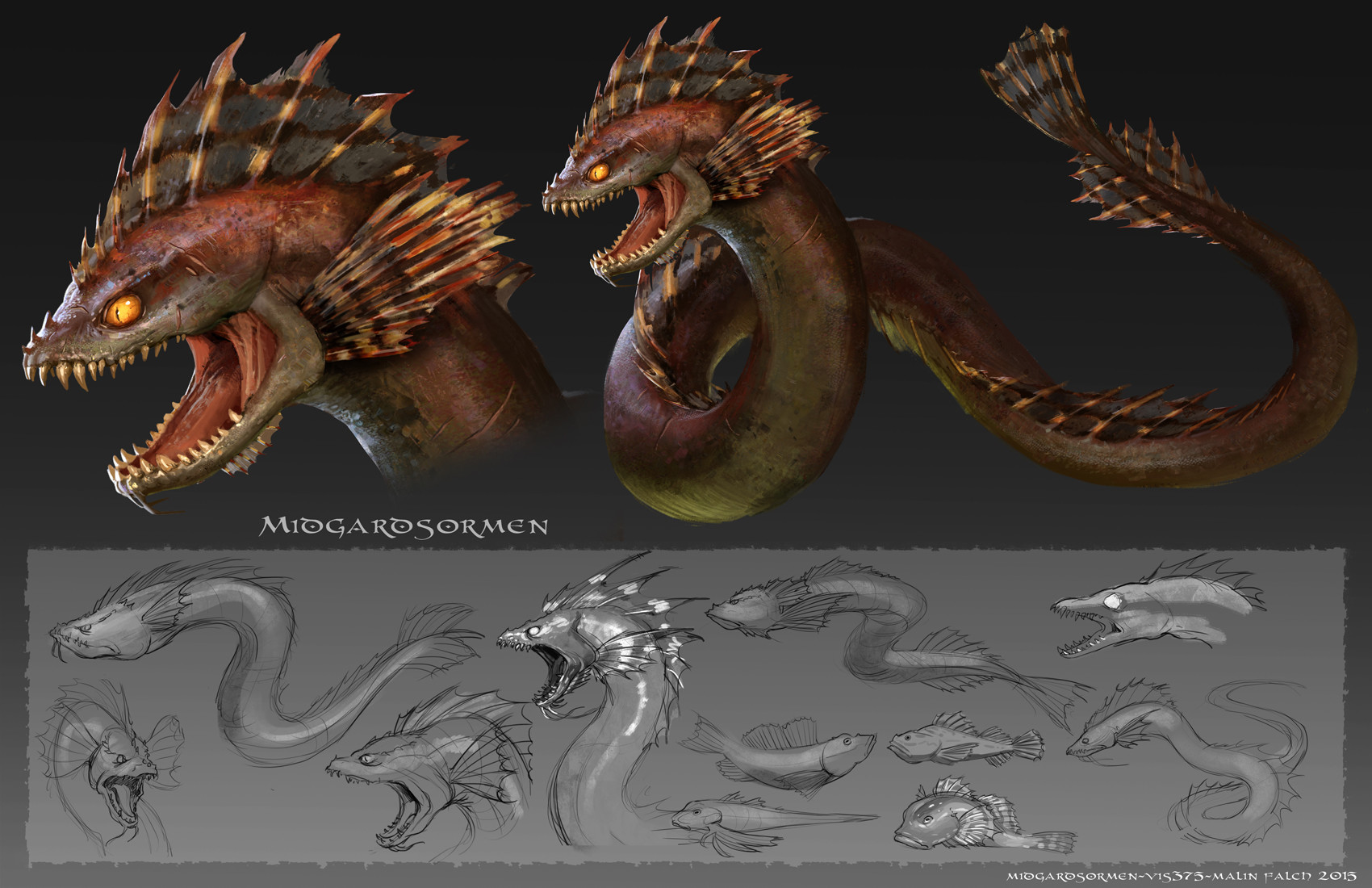 creature design based off the serpent in Norse mythology