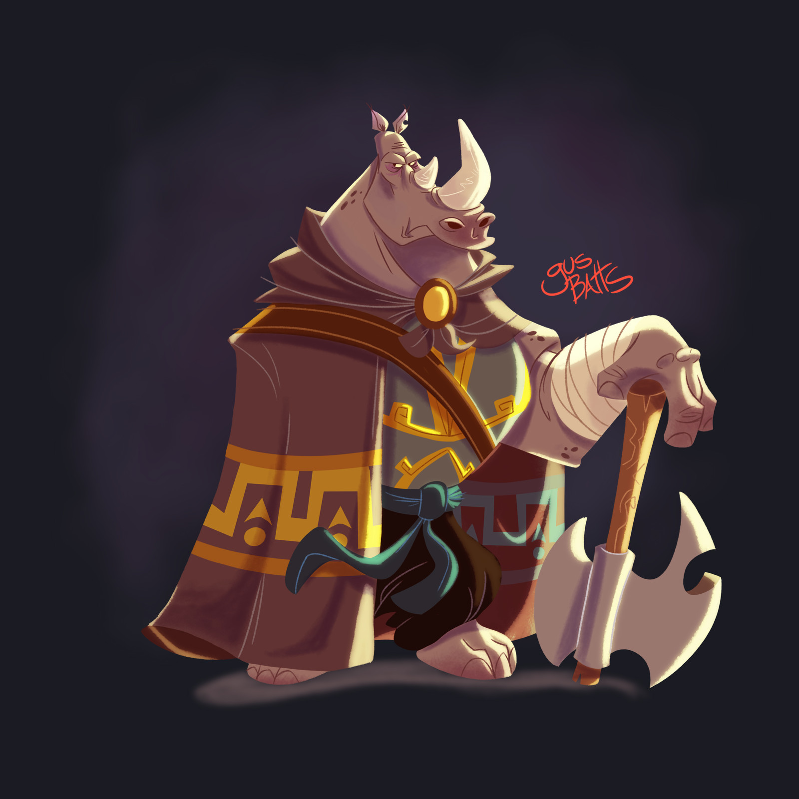 Warrior Rhino character design