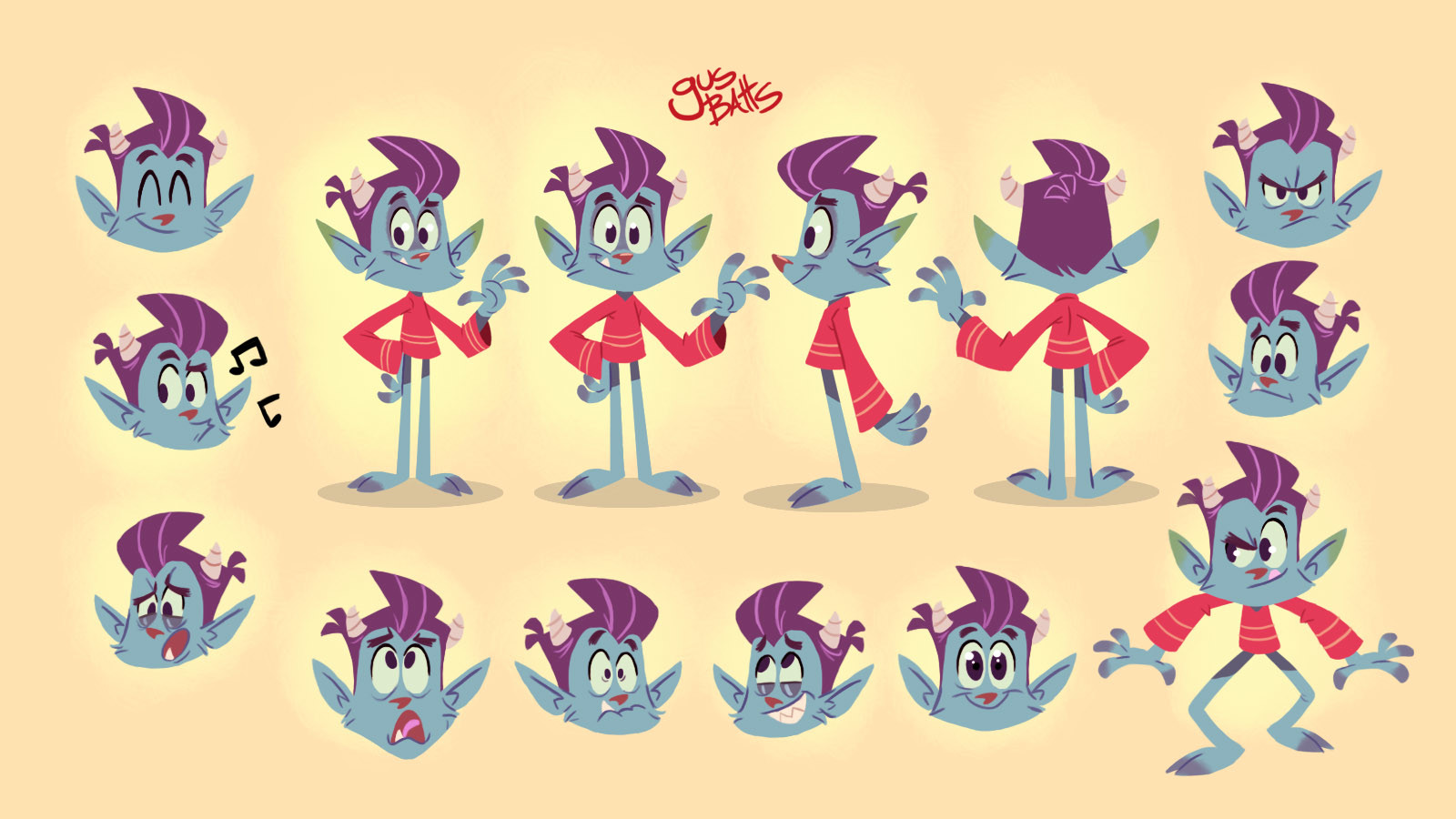 Cute Monster character design expressions