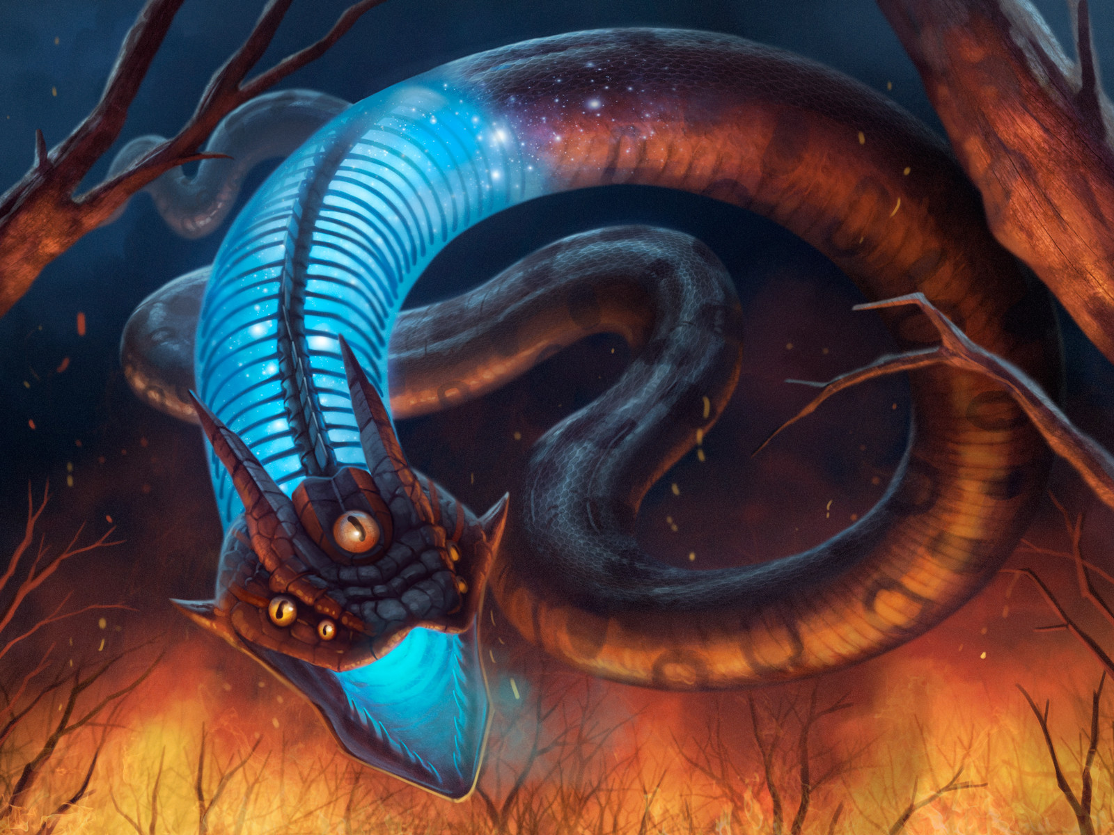 Boitatá, the fire snake.