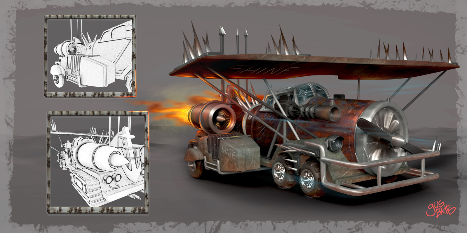 3D vehicle design, model and photoshop texture  