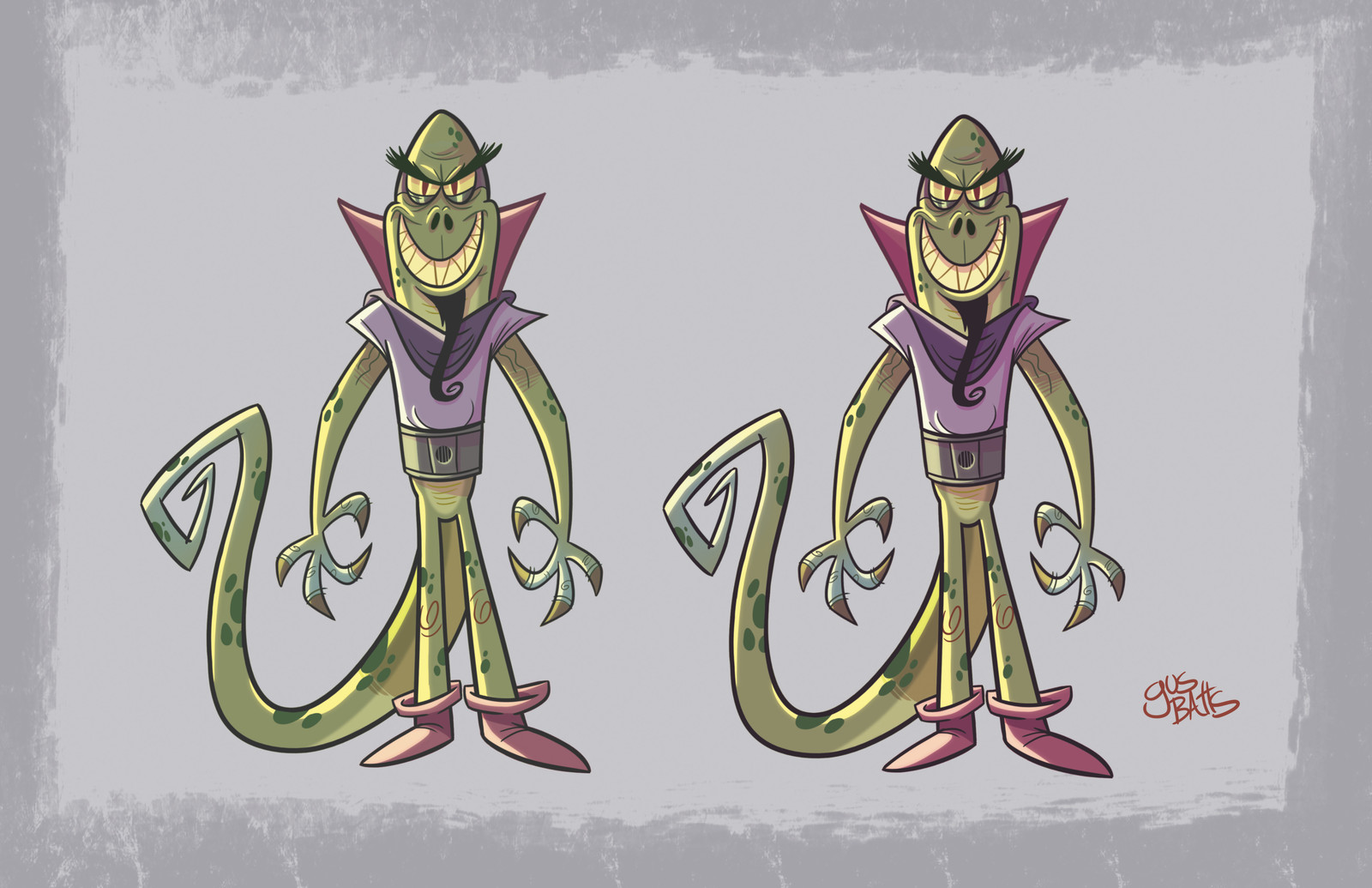 Lazard the lizard (cartoon show character design)
