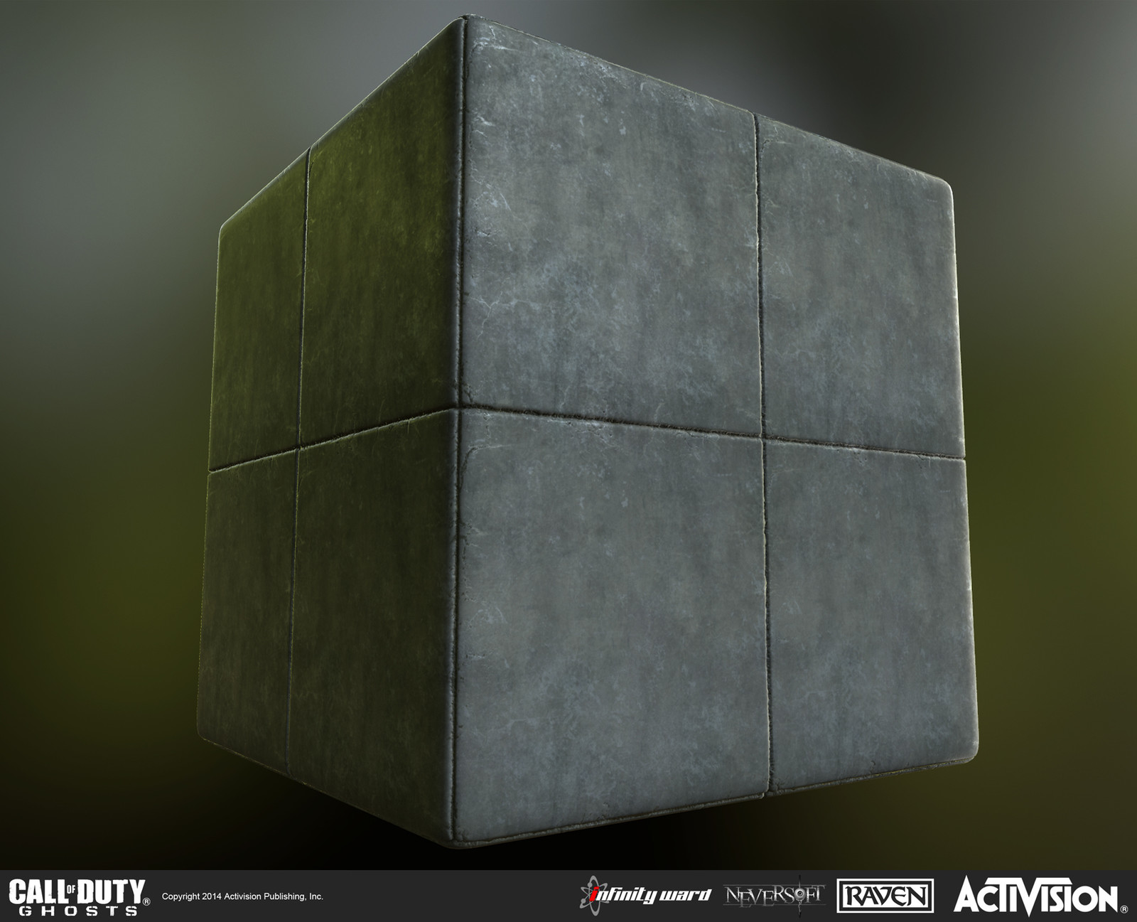Concrete tiling material created for use in the baseball stadium.