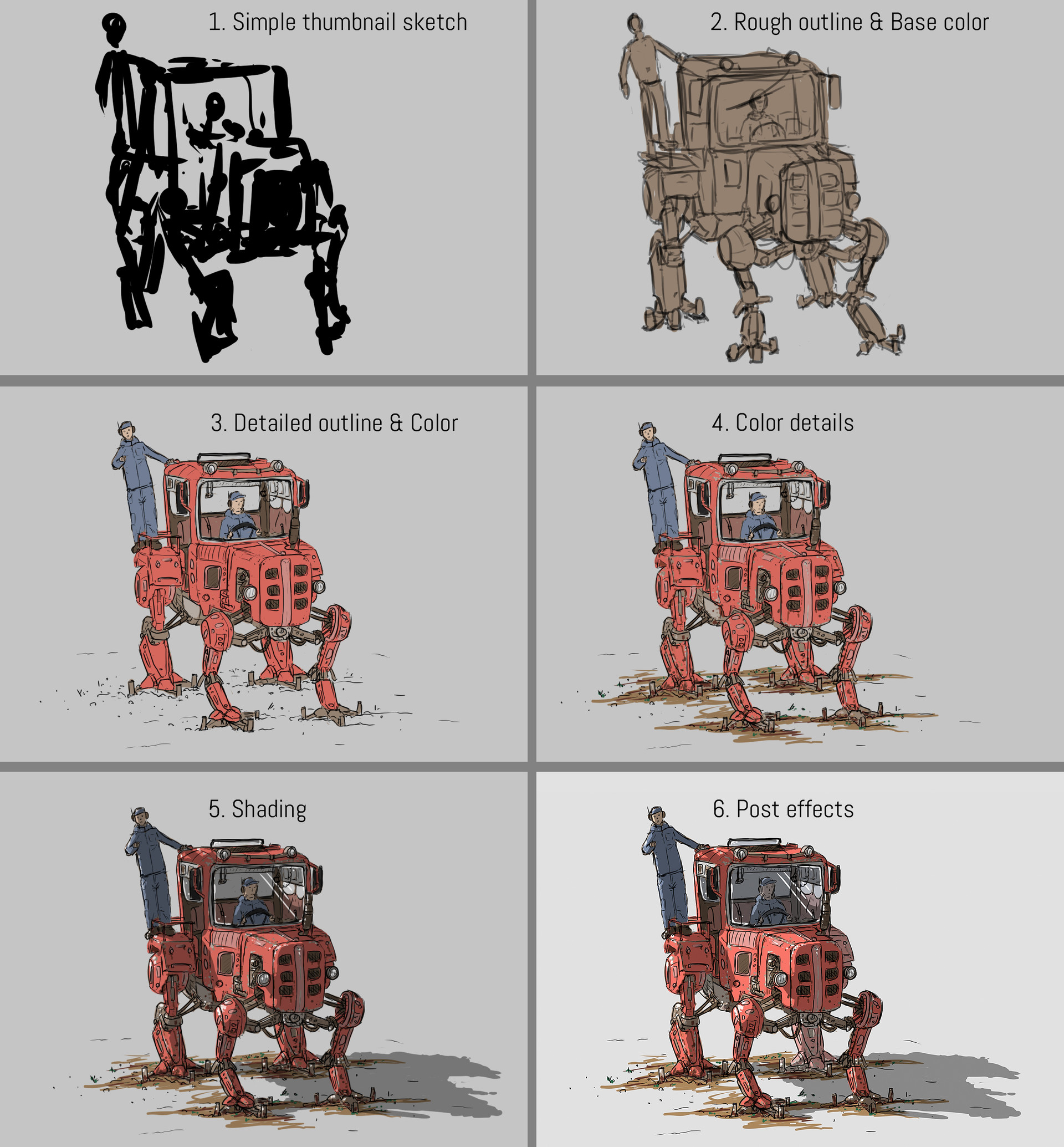 Artstation Robot Tractor Incl Making Of Timelapse