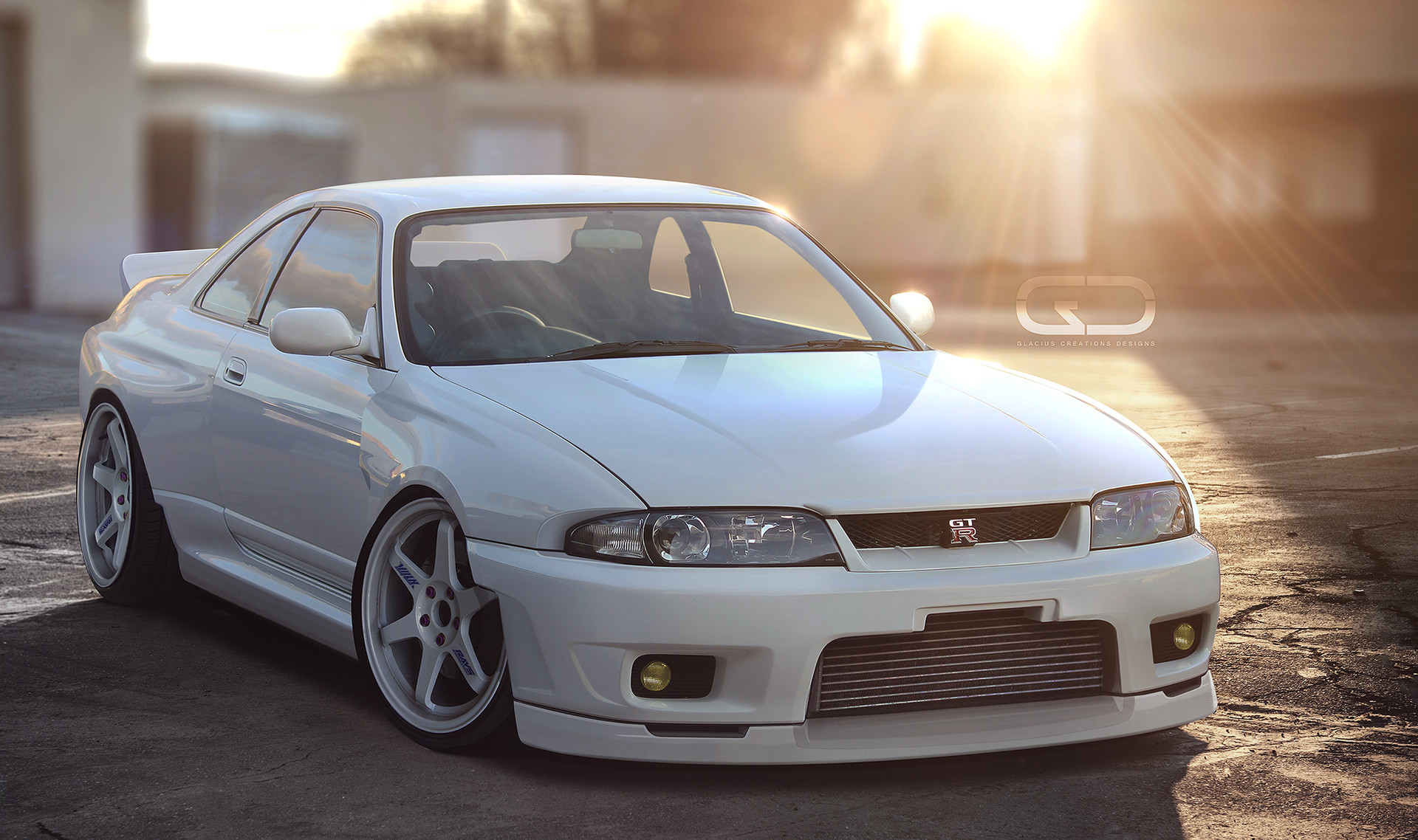 made a custom wide body design based on the stock kit , front bumper has ex...