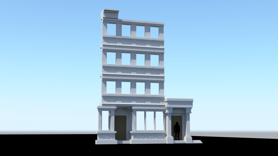 First attempt at modular building facade. Fasade? Front bit. 
