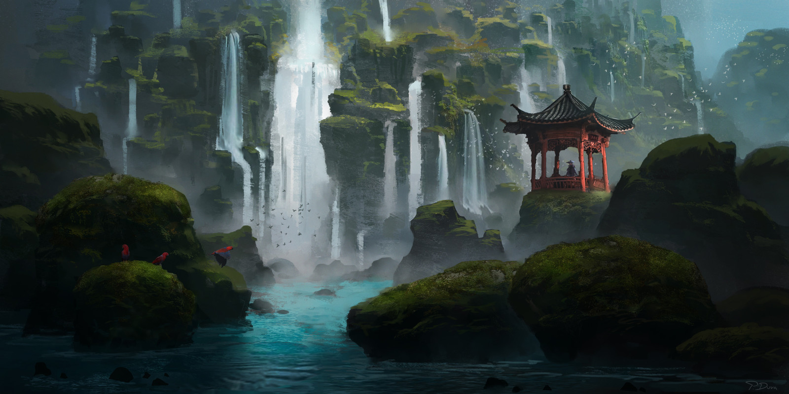 Artstation Island Of A Thousand Waterfalls Piotr Dura