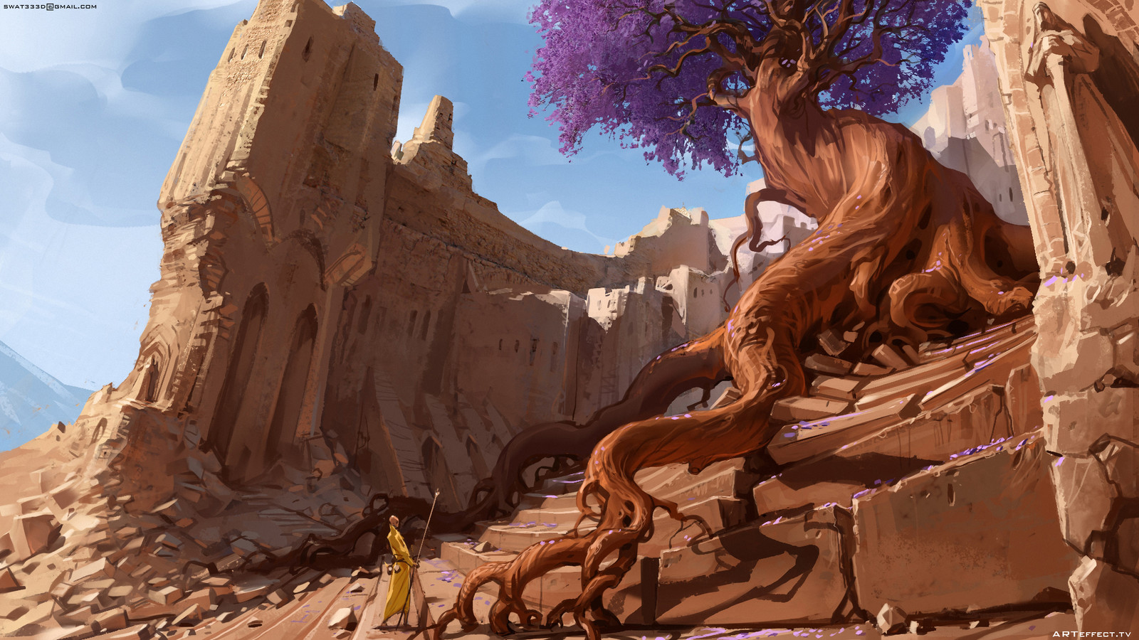 Artstation Ruins With Ancient Tree Sviatoslav Gerasimchuk