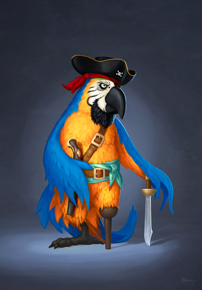 A Pirate Captain Parrot. 