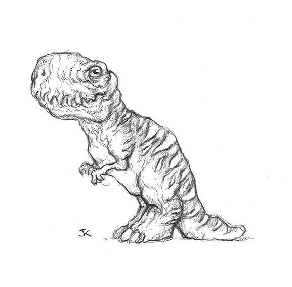 T-Rex Minor pencil sketch