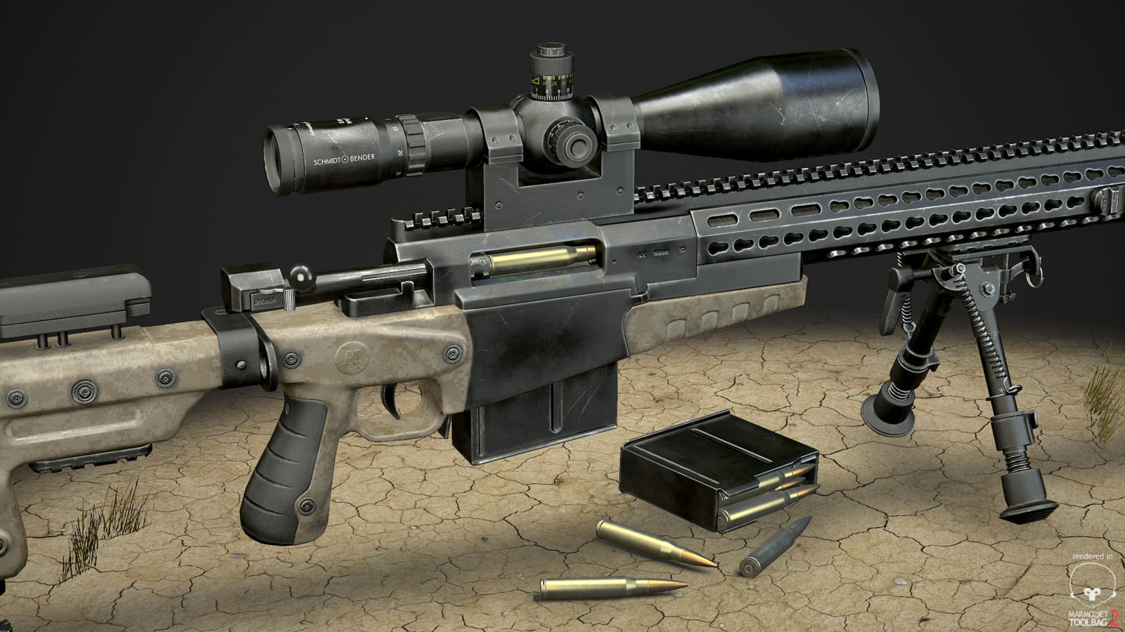 Illia Chornobrov - AX338 Sniper Rifle (Low Poly)