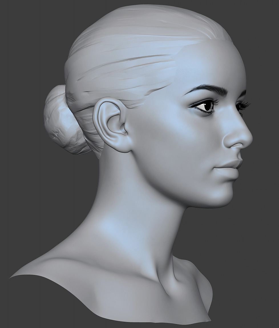 Female Face Base Low Poly Human Female Jaamrisame