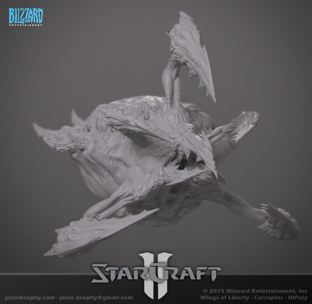 StarCraft II - Wings of Liberty - Corruptor Portrait - High Poly Sculpt