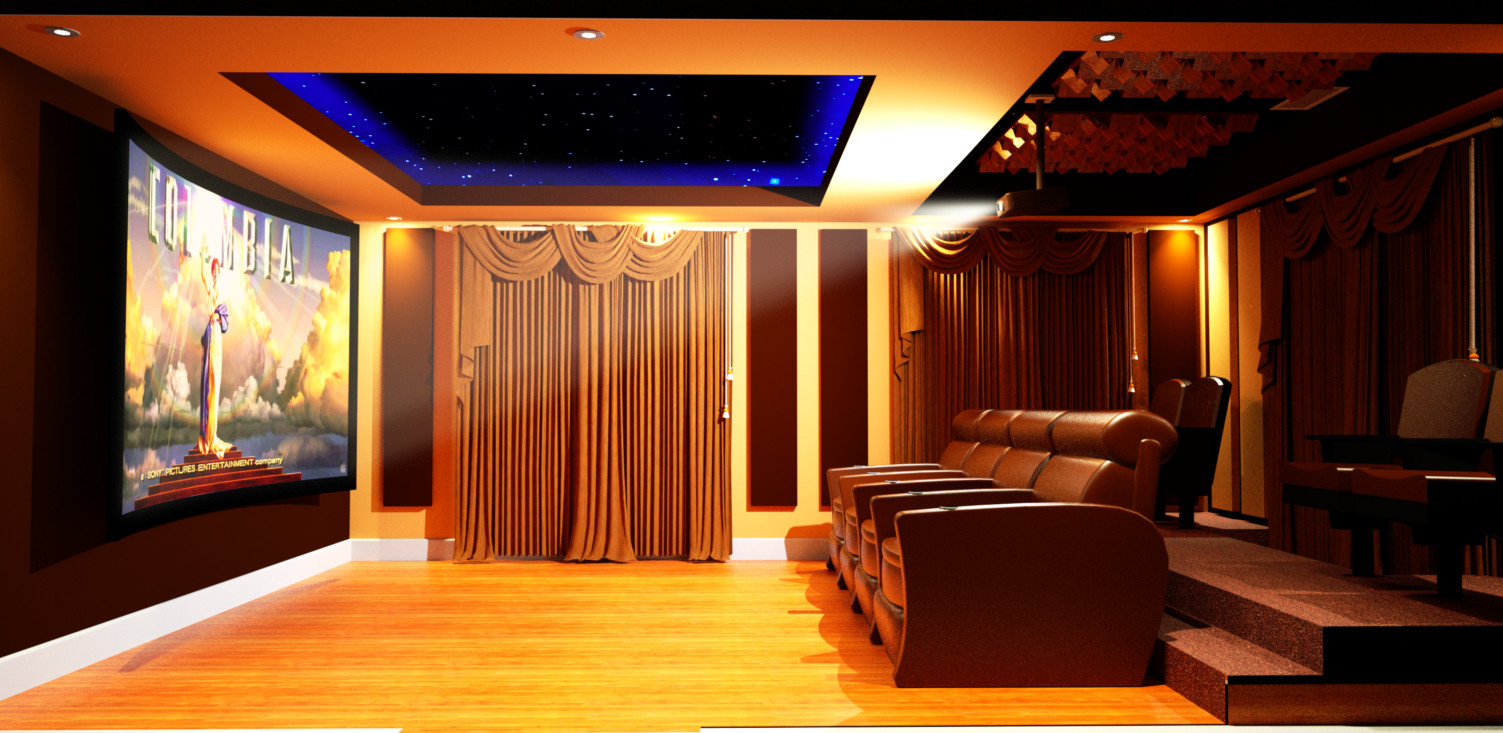 Interior Design Of A Home Theater Luis, Home Theater Hardwood Floors