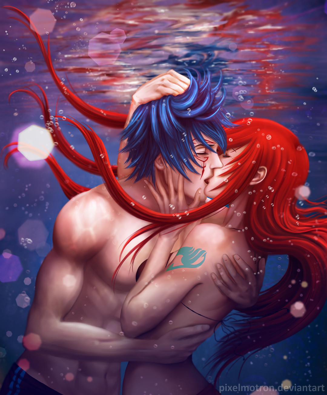 modrawmanga - Jerza underwater kiss