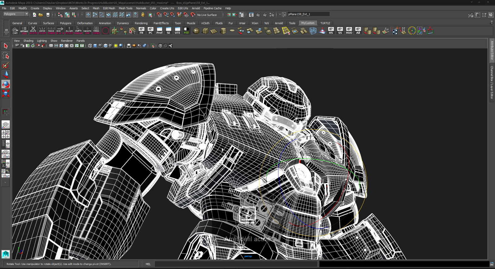 Wireframe model in Maya