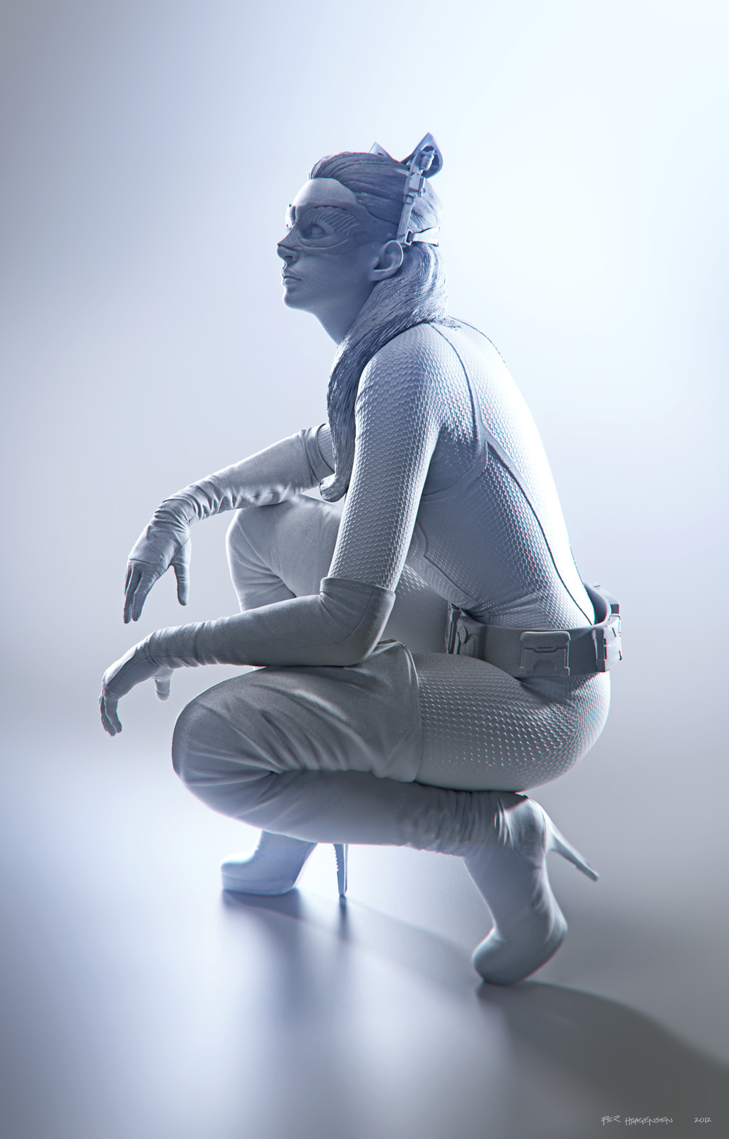 Catwoman #1 - "The Dark Knight Rises".
Digital Sculpture - Clay Render