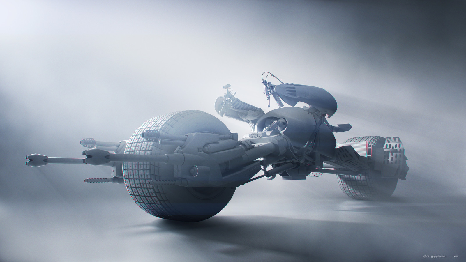 Batman #3 - The Batpod- "The Dark Knight Rises".
Digital Sculpture - Clay Render