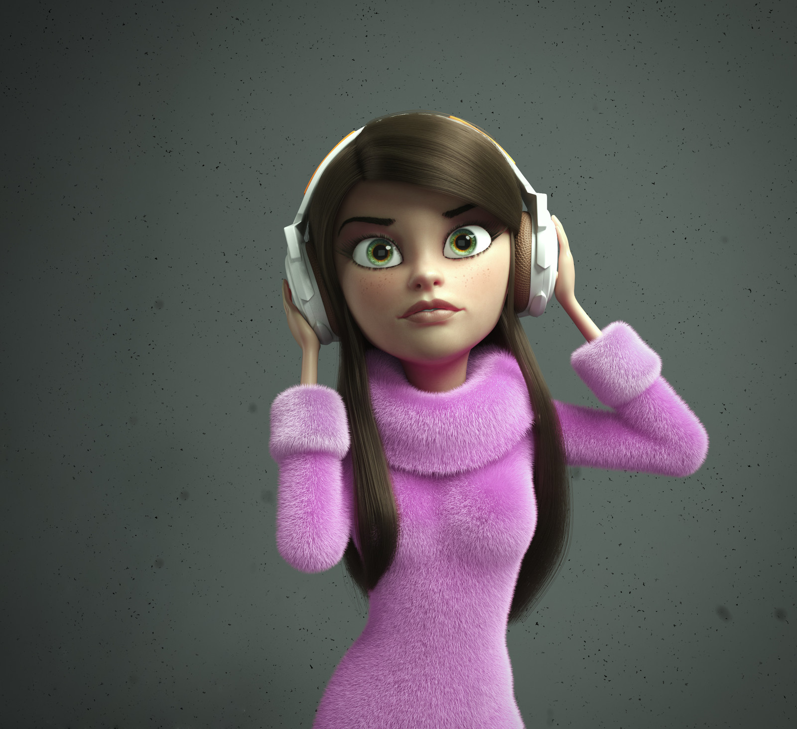 Artstation Headphone Girl Bruno Goncalves