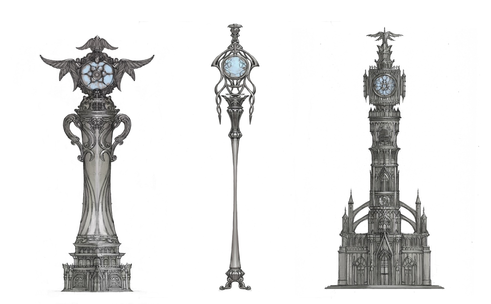 ArtStation Fantasy clock tower sketch