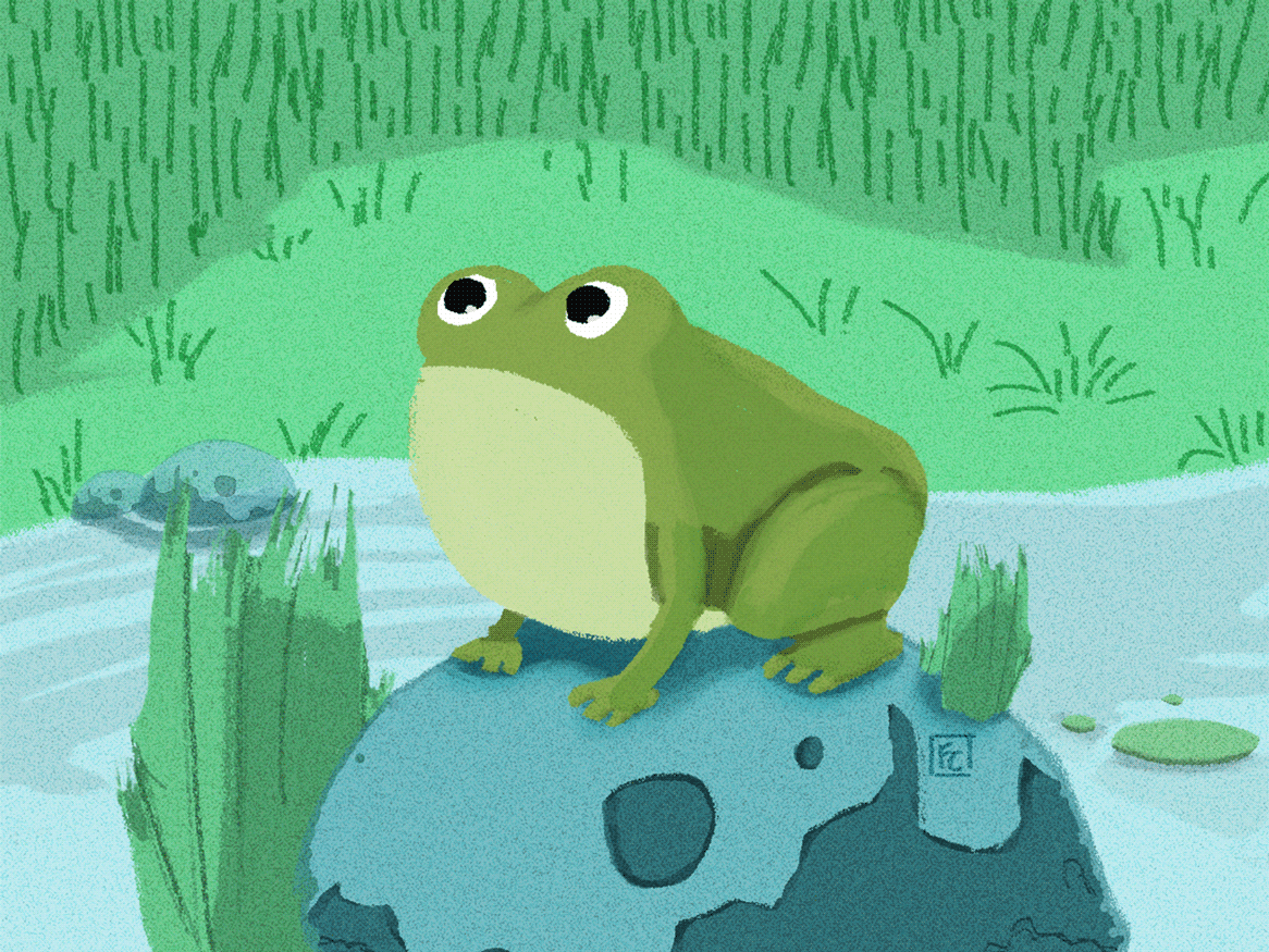 frog croaking gif