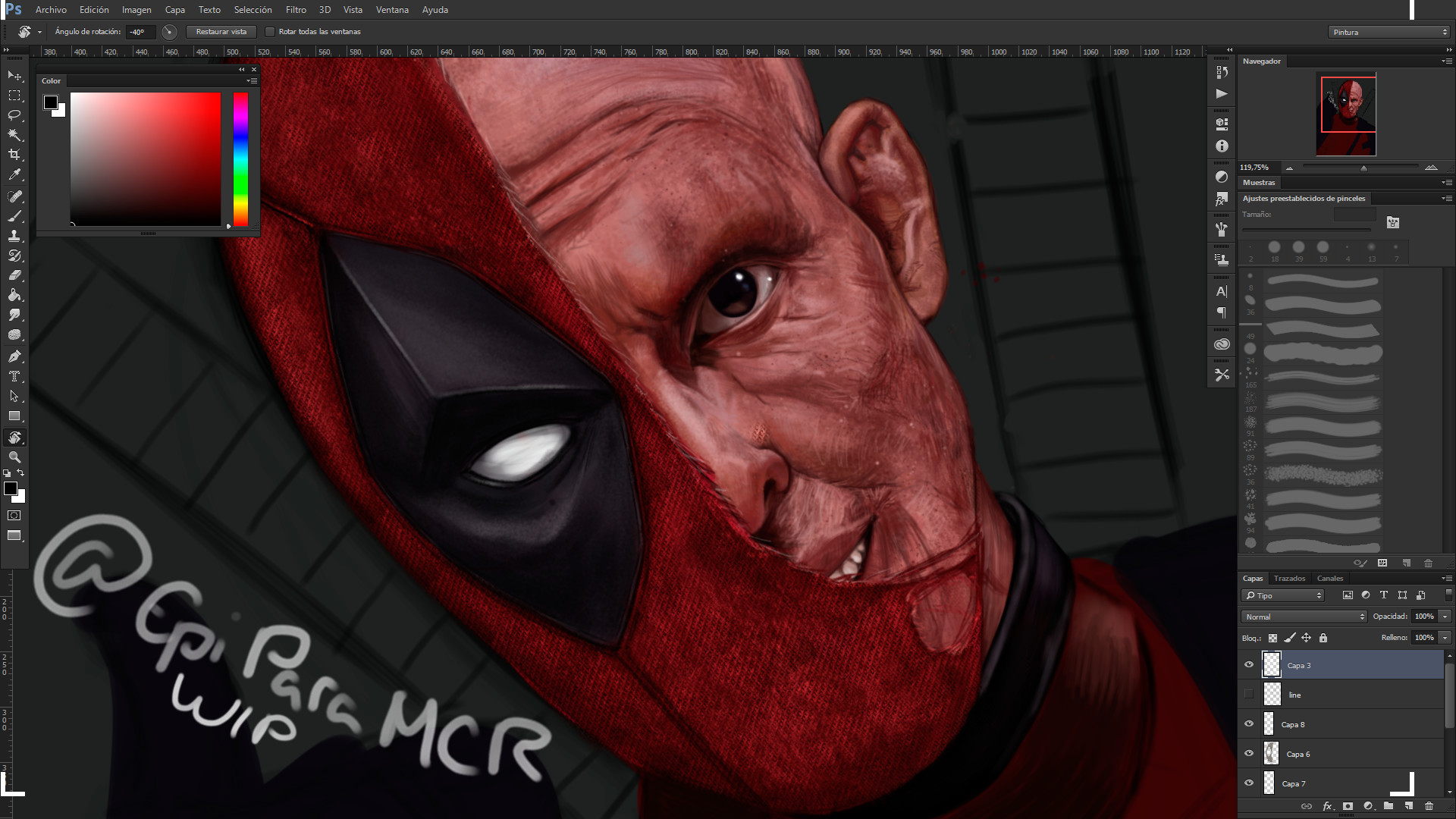 Artstation Digital Painting Deadpool Wade Wilson Portrait Epifanio Avila Garillete