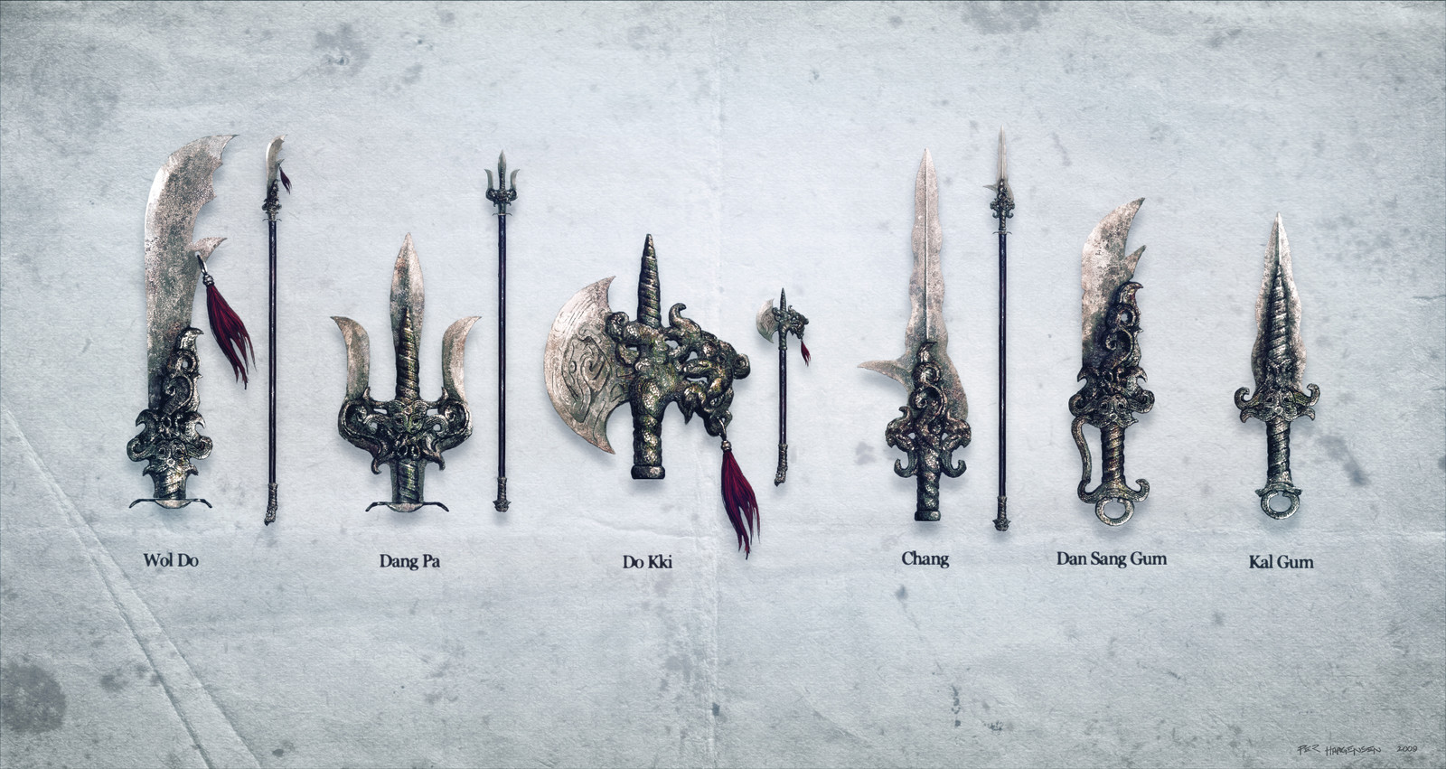 Sacred Weapons concept art for "Age of Conan: Rise of the Godslayer"