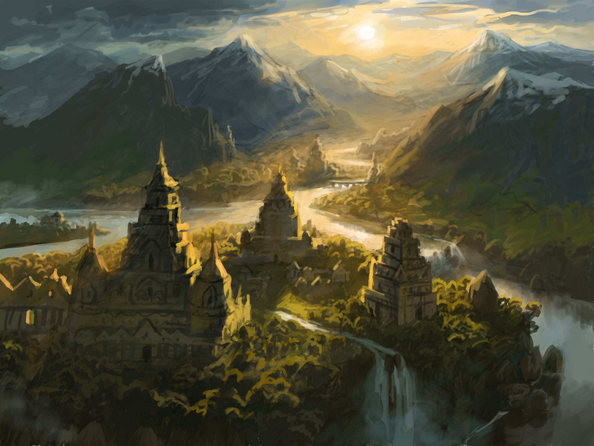 Olga Antonenko - Shangri-La illustration for the "Lost Horizon" game
