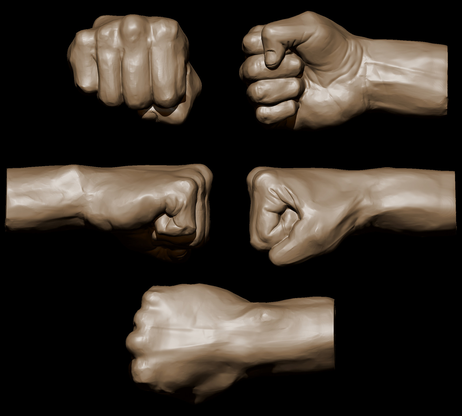 Left and right fist sculpt.