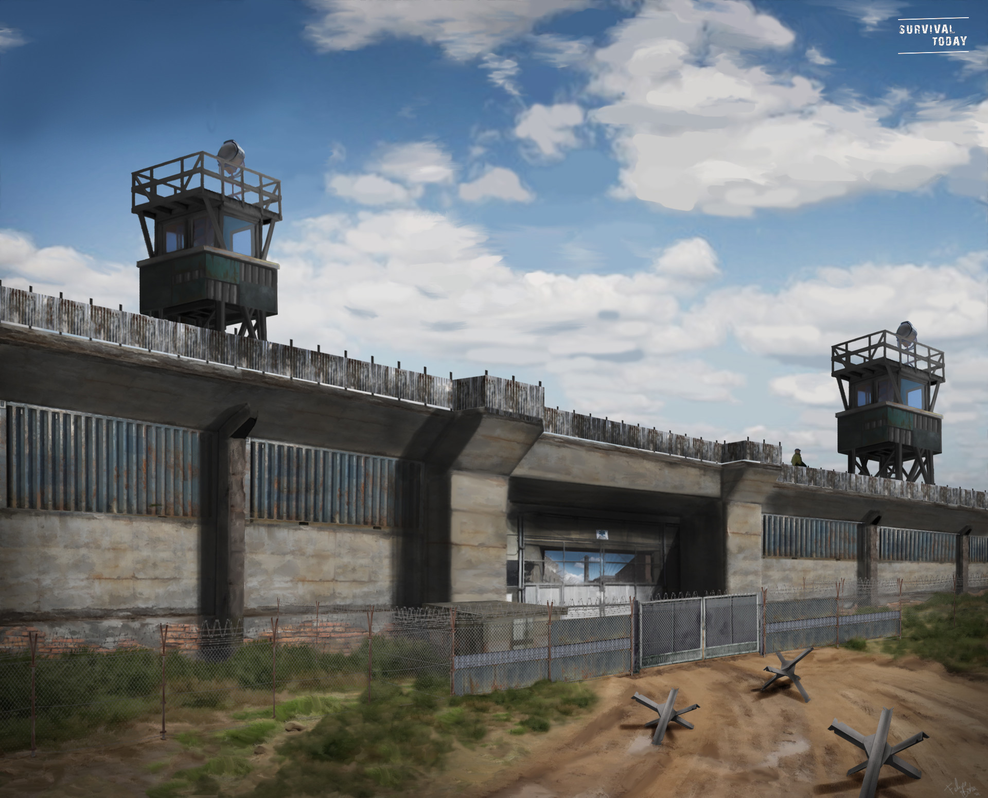Artstation Post Apocalyptic Military Gate Concept Art