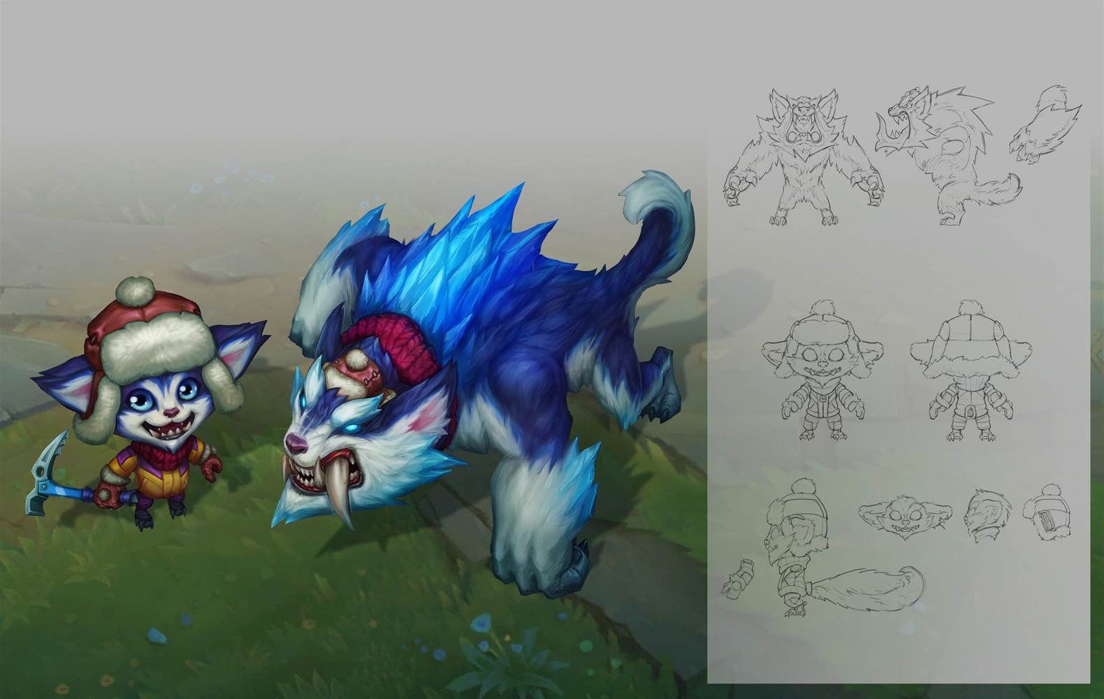 Snow Down' Skin for the Champion 'Gnar' in League of Legends...