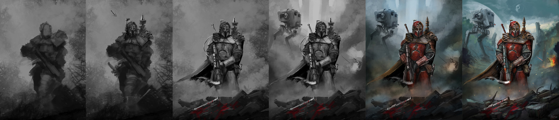 Artstation Mandalorian Jedi Hunter Dominik Kasprzycki