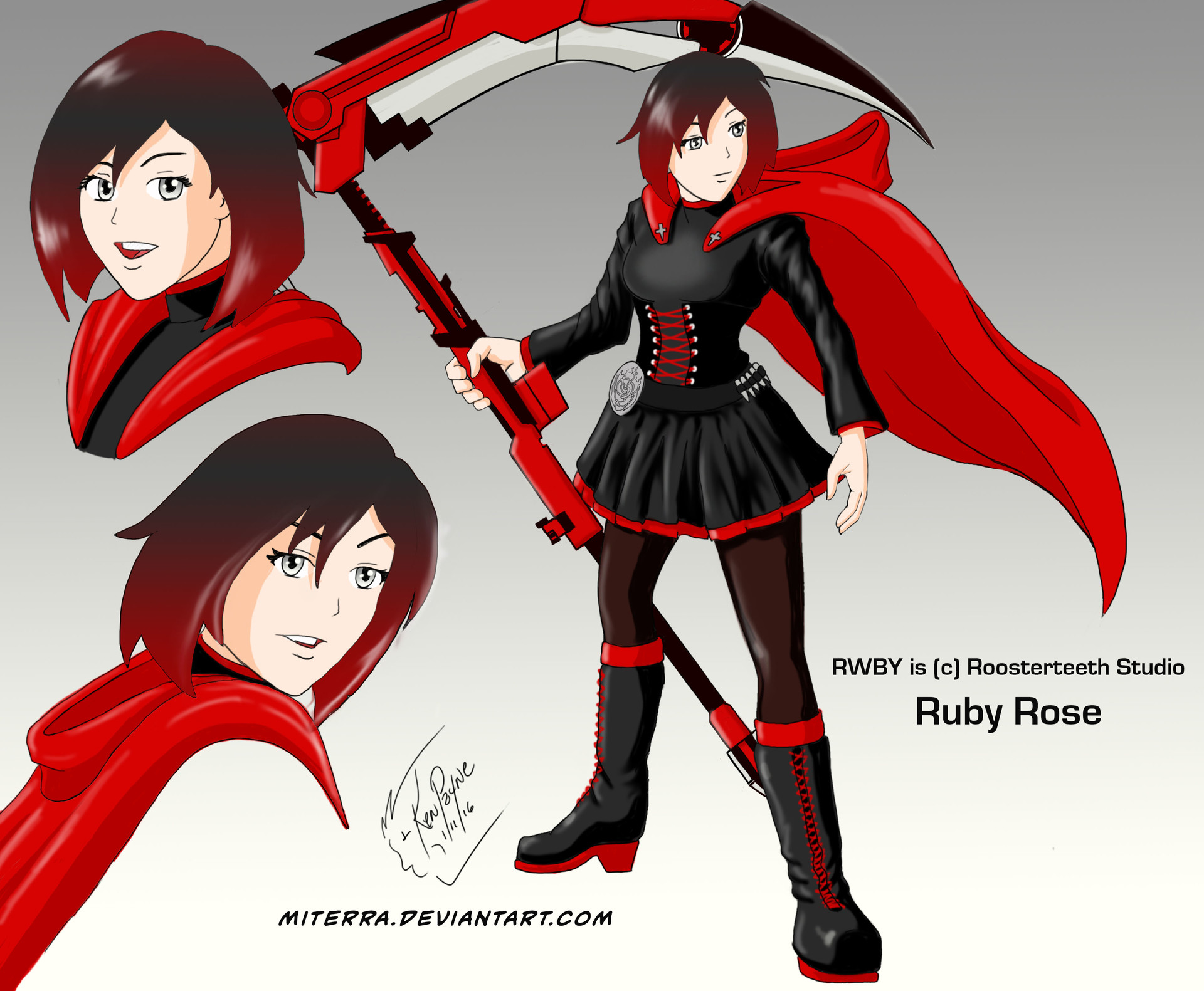 Male ruby rose,cold rune, aura master and powerful semblance rune. 