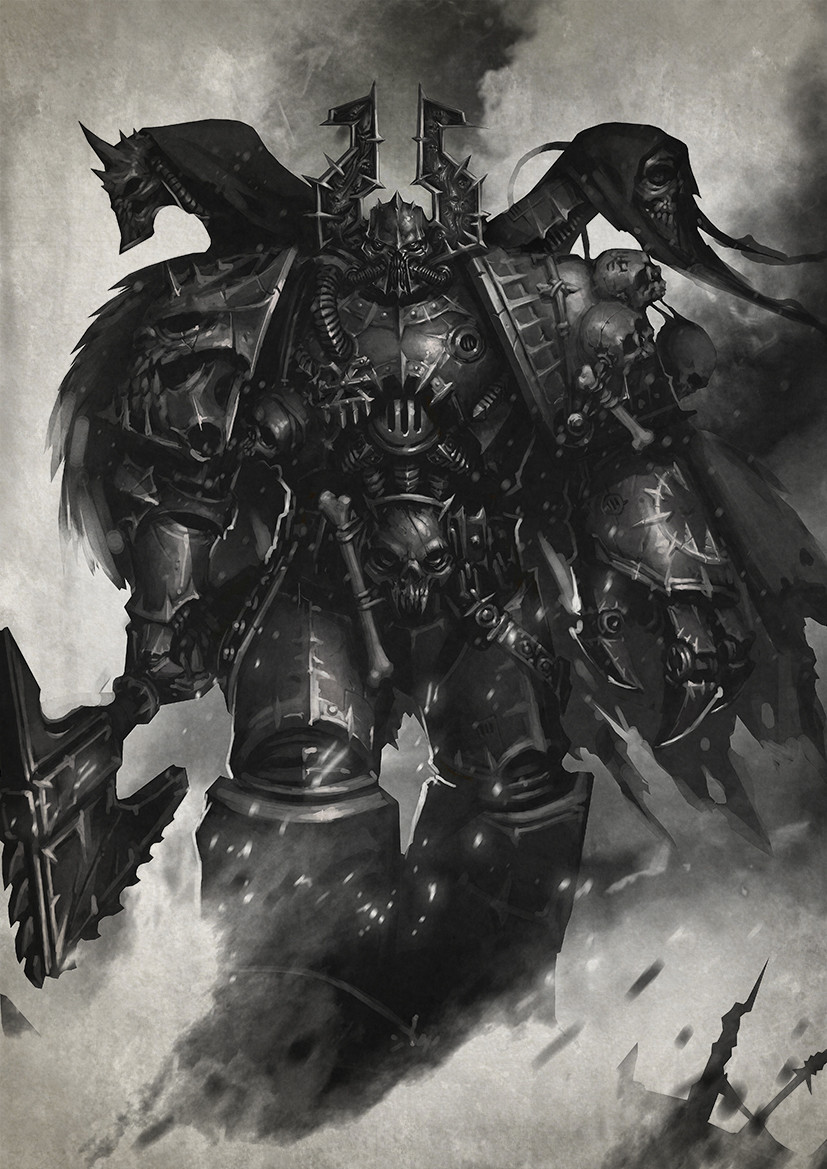 photo 40K Chaos Space Marine Art misha savier chaos space marine